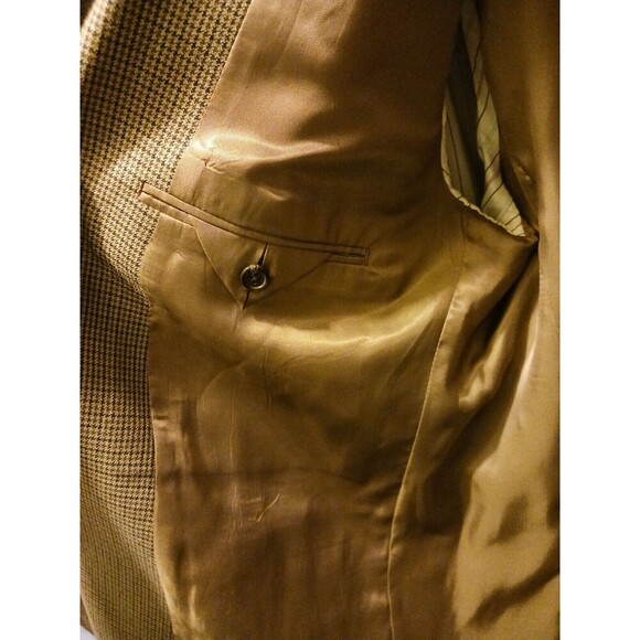 Lauren Ralph Lauren Mens 44L Houndstooth Silk Wool Blazer Suit Jacket Sport Coat - Picture 6 of 10